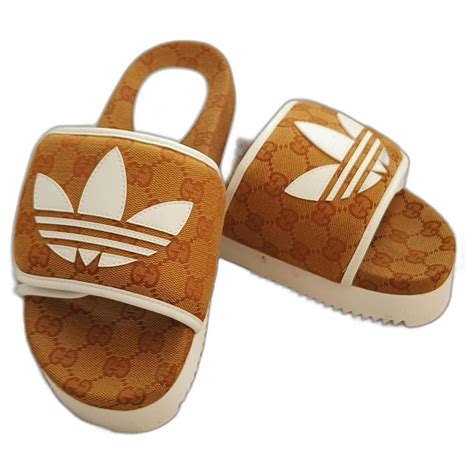 adidas and gucci slides|Gucci x monogram slide mesa.